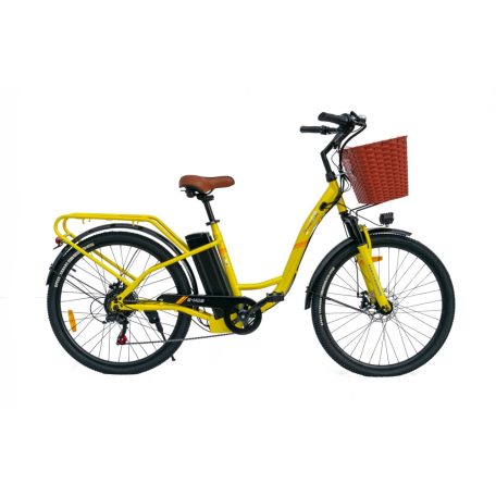 E-mob 26 kisegítőmotorral szerelt kerékpár sárga